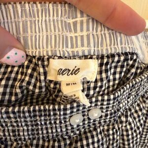 Aerie Black and White Checkered Pants